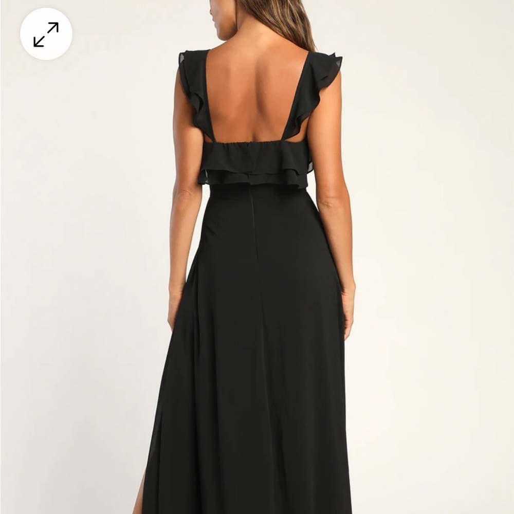 Lulu’s adoring glances black flutter strap xs dress NWT